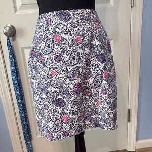 Ann Taylor Blue Cream  Pencil Skirt Casual